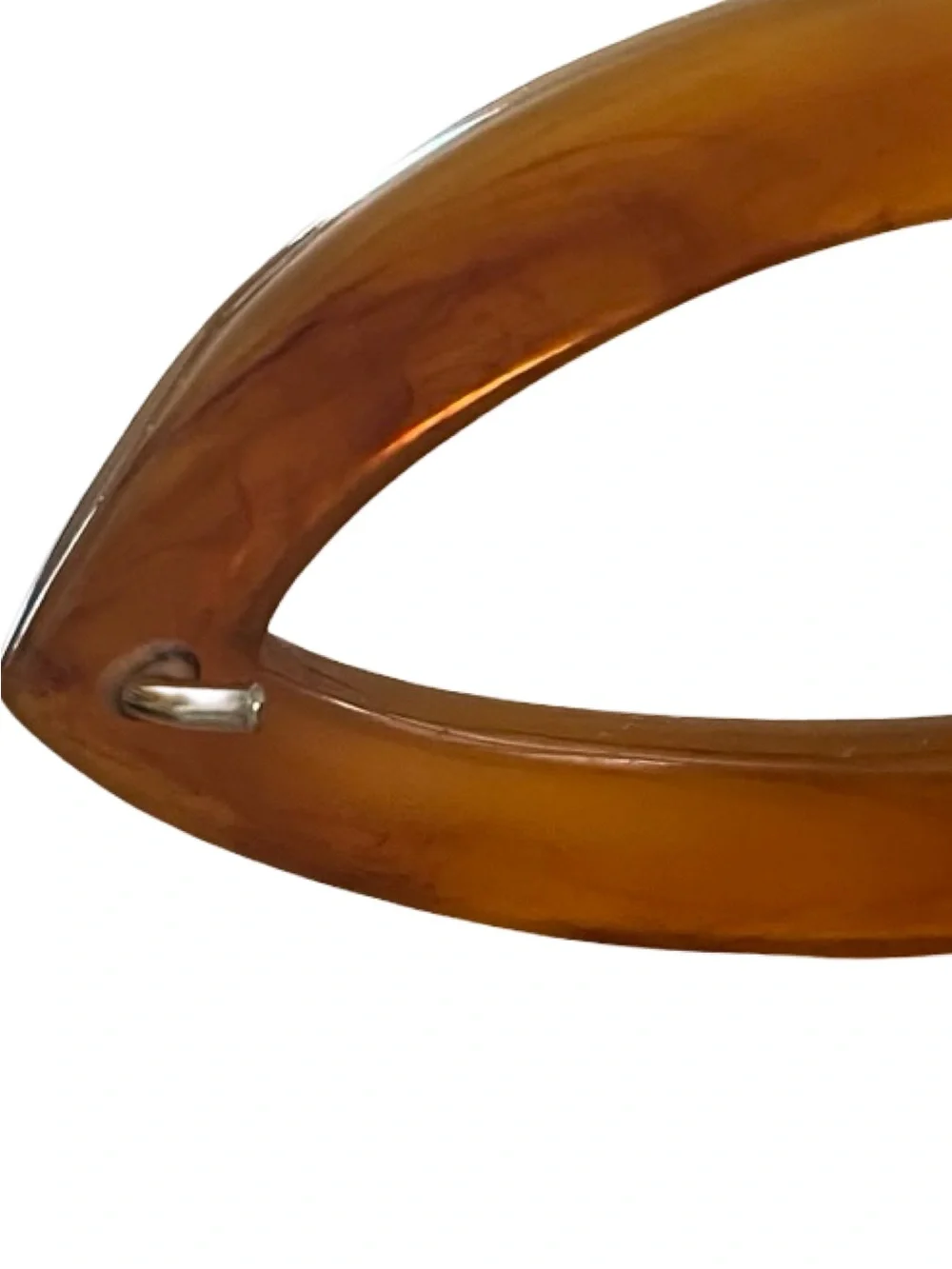 Vintage 80s Gail LaBelle Butterscotch Lucite Black Leather Belt